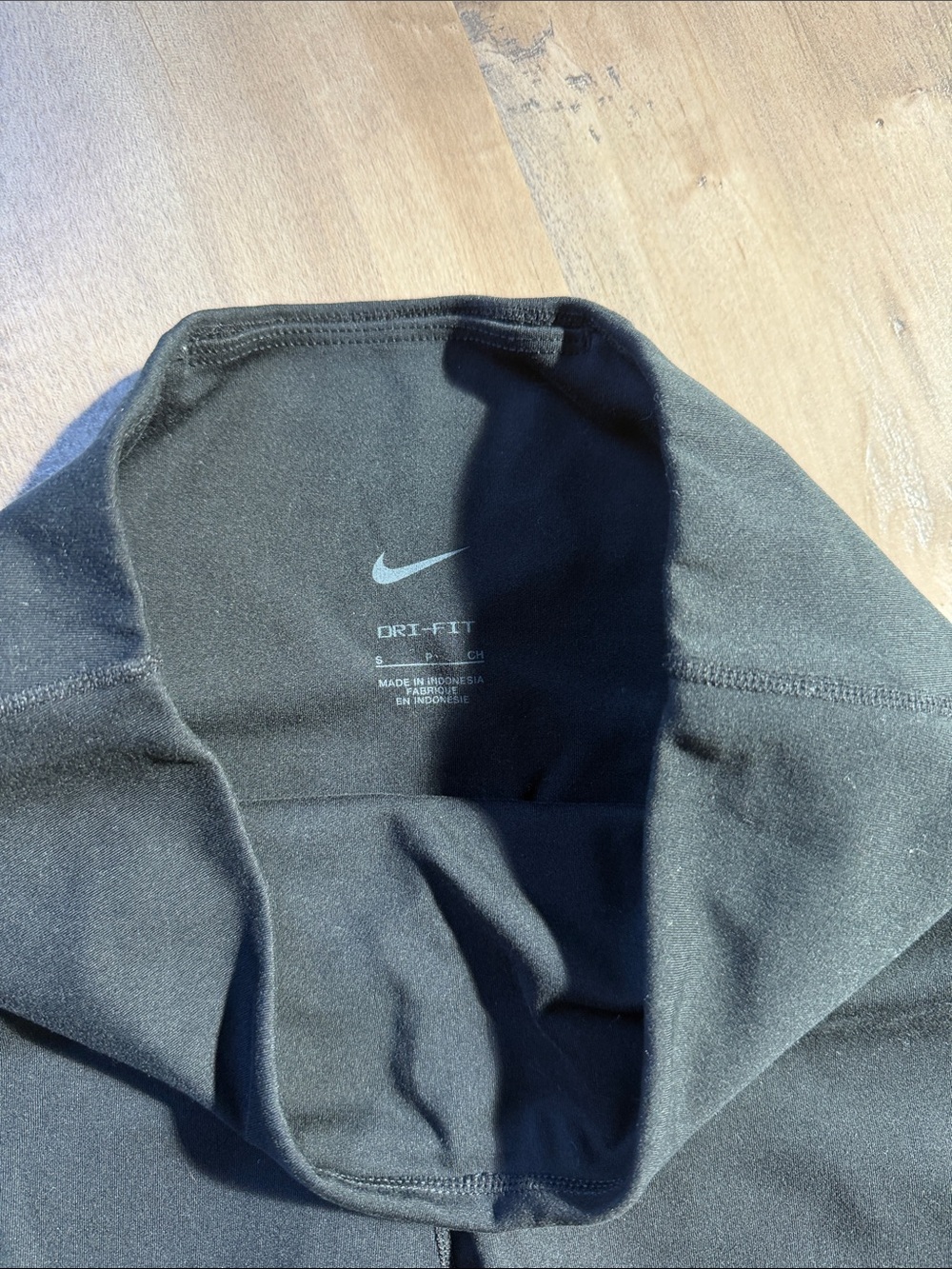 Nike Black High-Rise Bike Shorts with White Swoosh - Picture 3 of 5